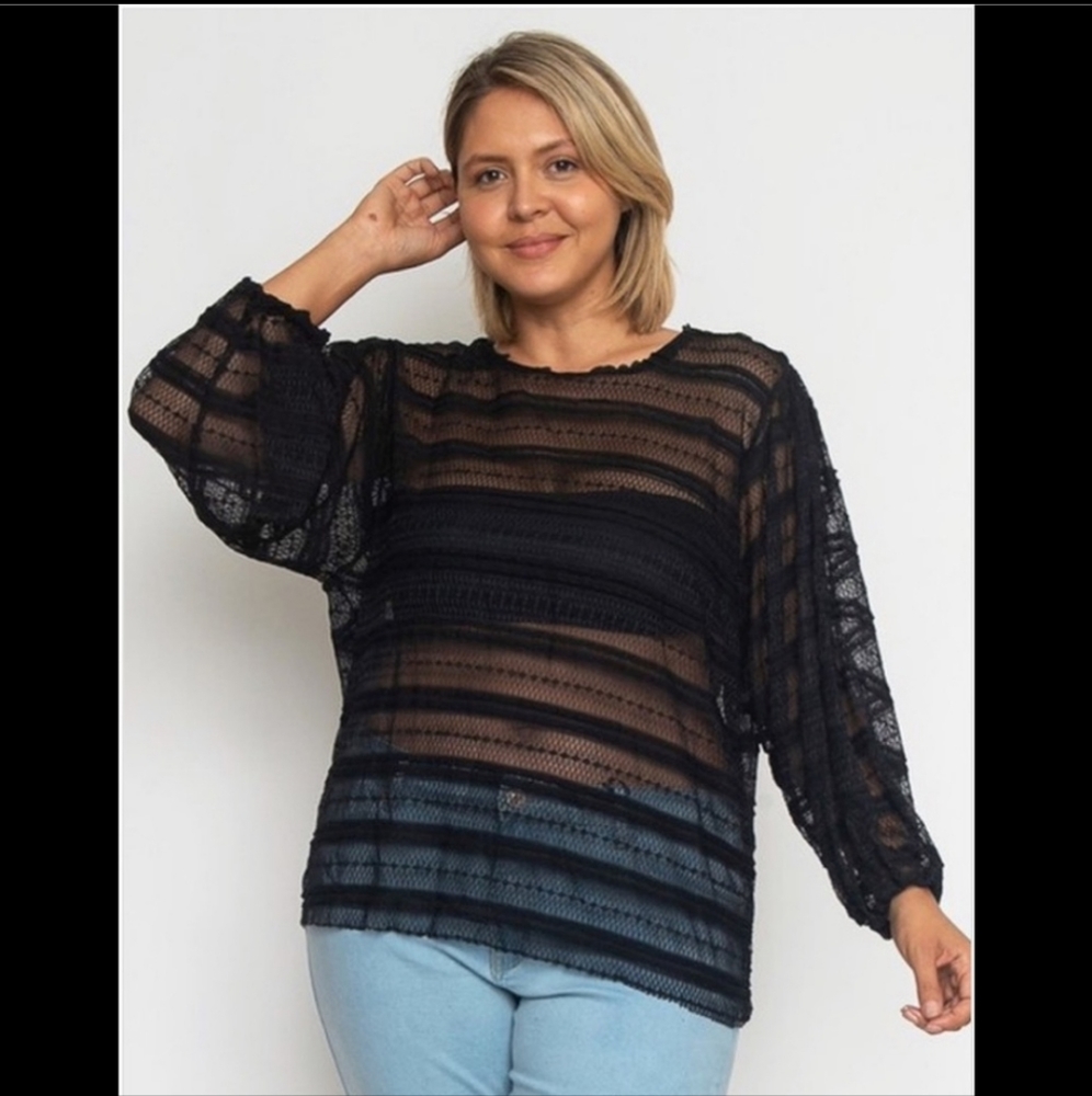 Plus Size Black Blouse